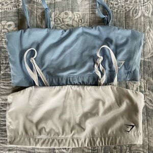 Gymshark bandeau sports bra (set of 2) 🤍🩵